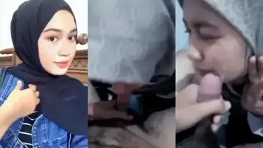 Hijab Cantik Nyepong Sampe Crot di Muka Basah poster